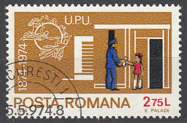 Rumänien gestempelt Zeichentrick Upu Postbote Briefträger Kurier 1974 / 742