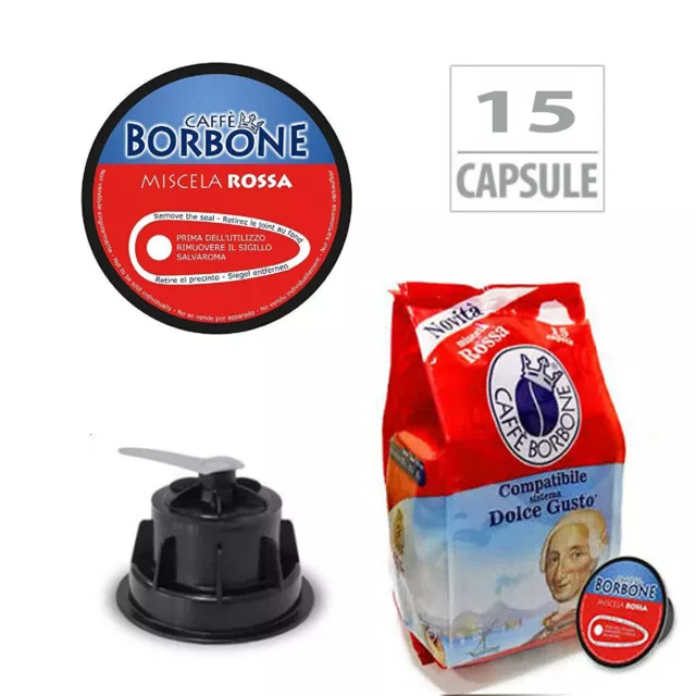 Caffe Borbone Compatibili Nescafè Dolce Gusto 15 Capsule Cialde Miscela Rossa