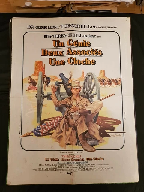 Affiche de cinéma d'époque: UN GENIE DEUX ASSOCIES UNE CLOCHE de 1976 (60x80cm)