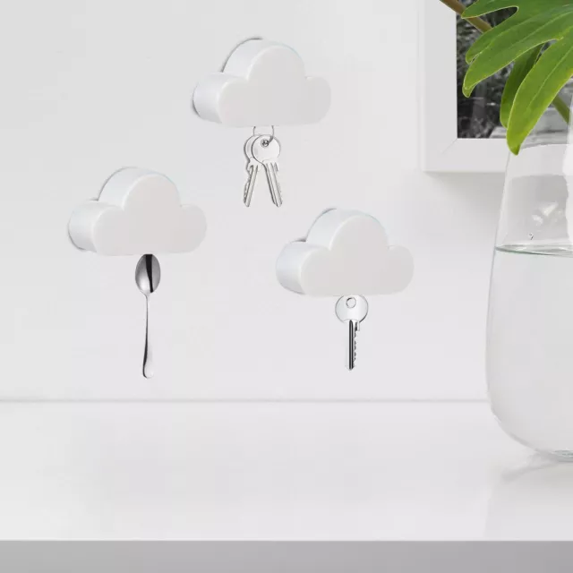 Sticky Key Hanger Organizer White Cloud Keyring Keychain Hook Holder 3