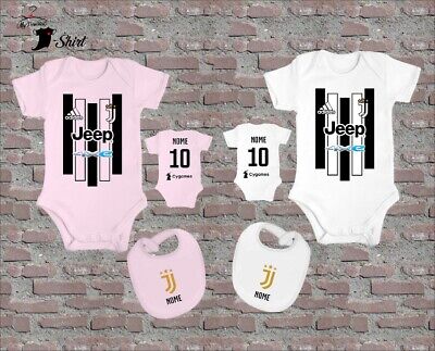 ++Il Piu Venduto++  Body + Bavaglino Neonato Juve Personalizzato Nome Juventus