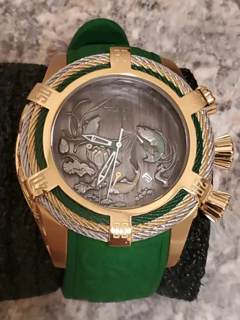 INVICTA MEN S 54 mm Bolt Zeus Tri Cable Koi Fish Quartz Chronograph Model 25599 165.00 PicClick