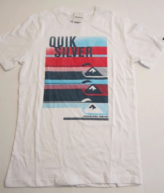 Quiksilver Big Boys L Short Sleeve Tee T-Shirt White Alpha Male Surf