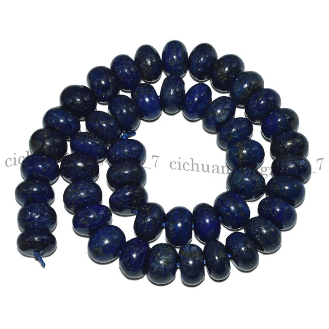 Natural Blue Lapis Lazuli 8x12mm 10x14mm Rondelle Spacer Gems Loose Beads 15"