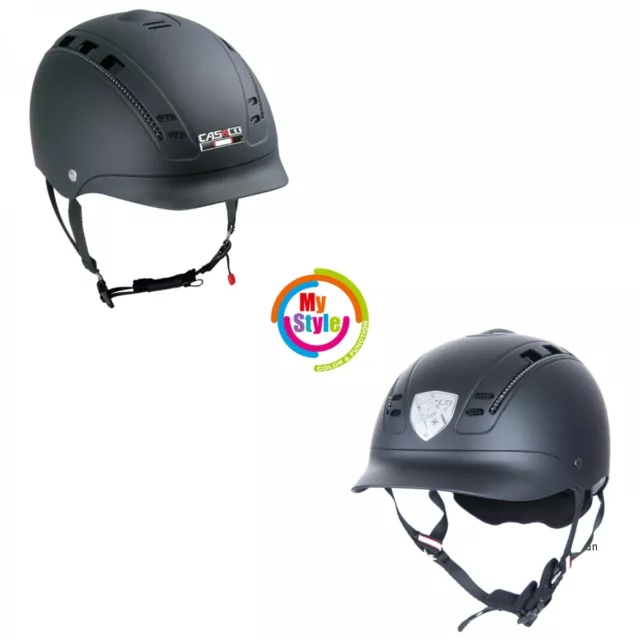 Reithelm Reitkappe Reiterhelm PASSION Casco schwarz + MyStyle Wechselstreifen