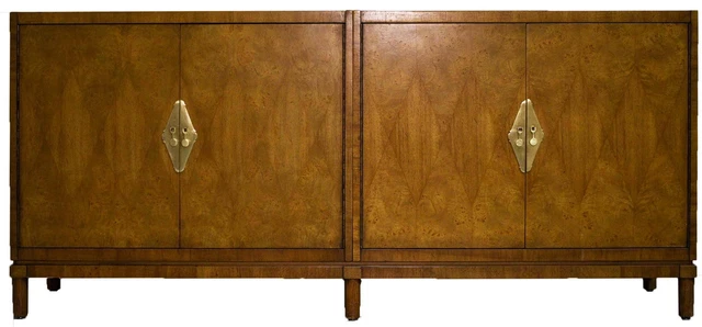 Mid Century Burl Wood 4 Door Credenza by Mastercraft