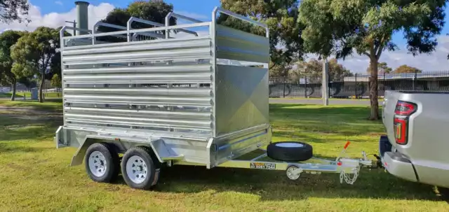 10x6 Dual Axel stock crate Cattle trailer
