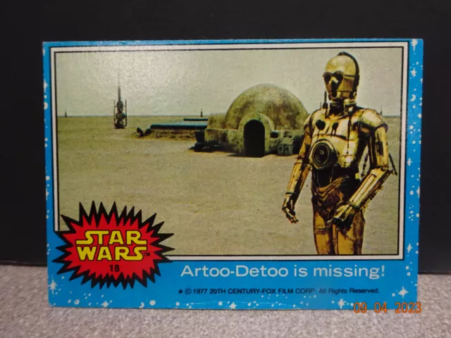 Vintage 1977, Artoo-Detoo is Missing, Star Wars Series 1 Blue Card #18