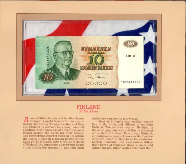 Most Treasured Banknotes Finland 10 Markkaa 1980 P-112a.4 UNC Alenius & Makinen