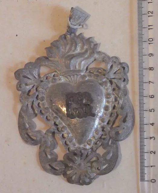 Antikes Votivherz - Ex Voto - Votivgabe - Flammendes Herz - wohl Italien
