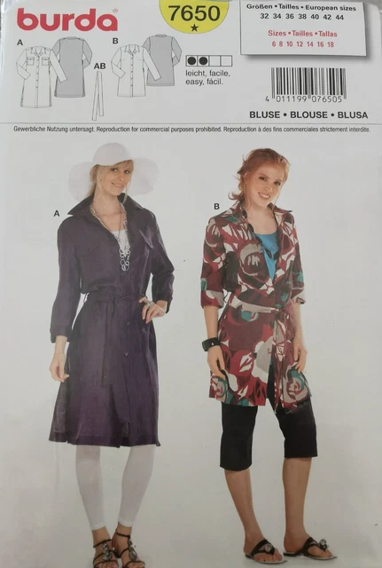 Patron De Couture Burda N°6285 - 2 Créations (blouse Et Cache-cœur) - Tailles 36 à 46 - Copie Couleur