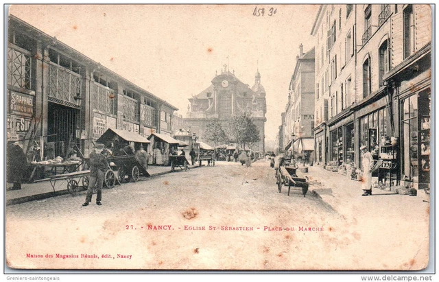 54 NANCY - eglise saint sebastien - place du marche