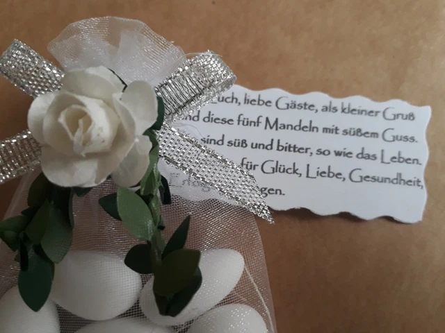 GASTGESCHENKE MANDELN HOCHZEIT Taufe Kommunion Konfirmation Tischdeko