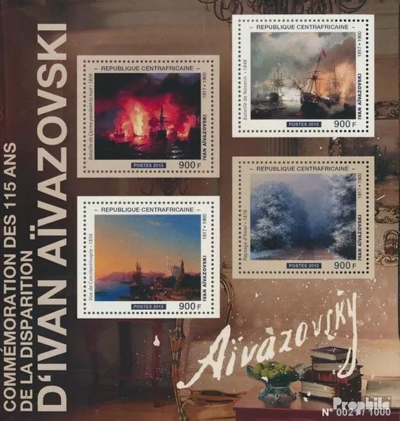 Briefmarken Zentralafrikanische Republik 2015 Mi 5775-5778 Kleinbogen  postfrisc