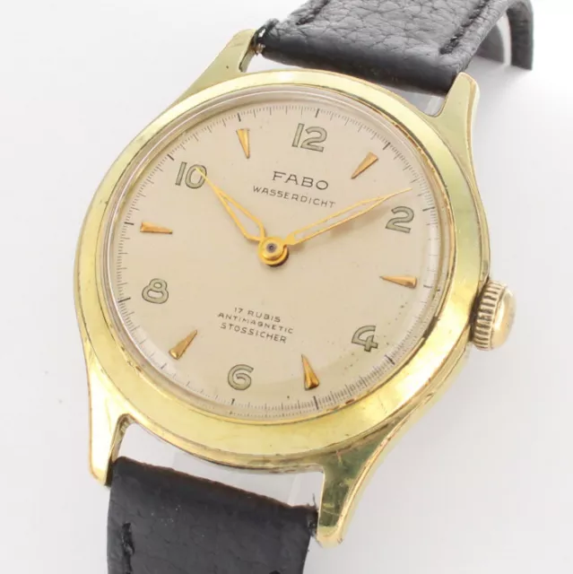 Fabo Vintage Classic Herren Uhr Handaufzug Gold-Plated + Real Retro + Rarität +