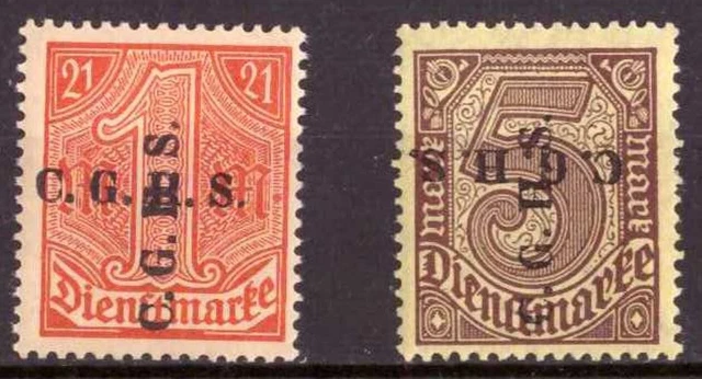 Abstimmungsgebiet Oberschlesien 2 Stück Dienstmarken postfrisch und geprüft