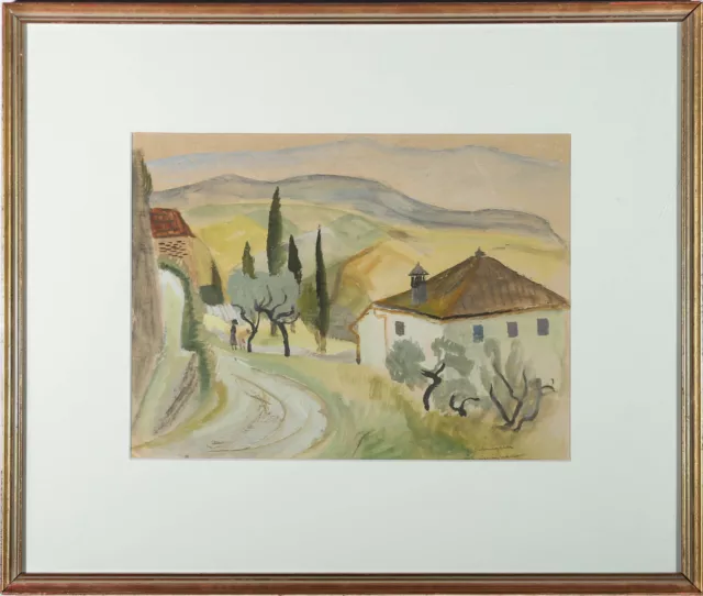 Inga Palmgren (1914-2008)  - Aquarell Aus Der Mitte Des 20. Jahrhunderts, Grü...