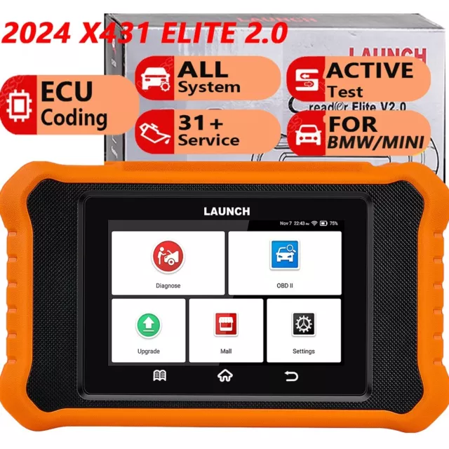 2024 LAUNCH X431 Elite 2.0 For BMW Car OBD2 Diganostic Scanner Code Reader Tool