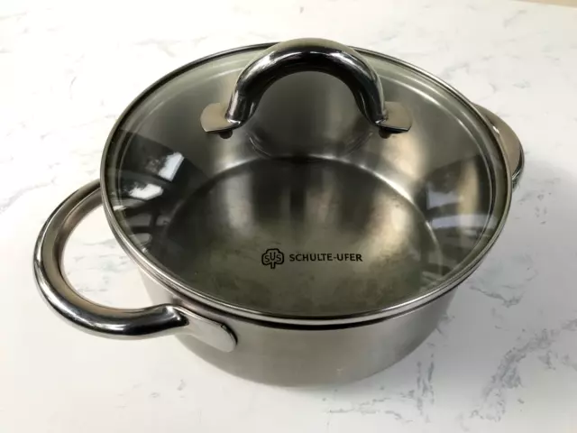 SCHULTE-UFER Kochtopf mit Glasdeckel 17,5 cm 2,6 l | cooking pot 17.5 cm 2,6 l