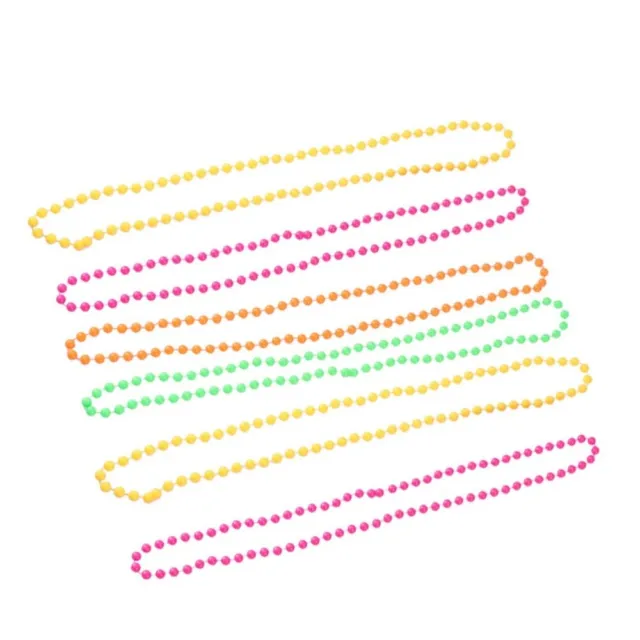 6 Pcs Neon Bead Necklace 80s Party Dress Hen Night Party Costume
