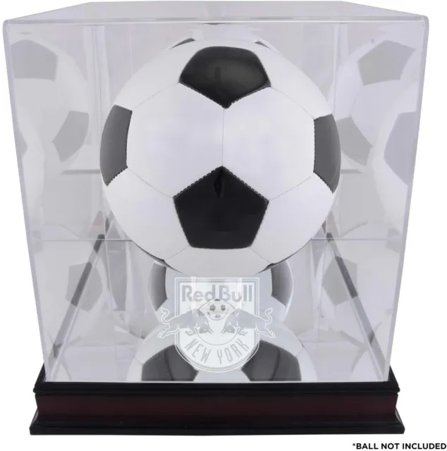 New York Red Bulls Mahogany Team Logo Soccer Ball Display Case