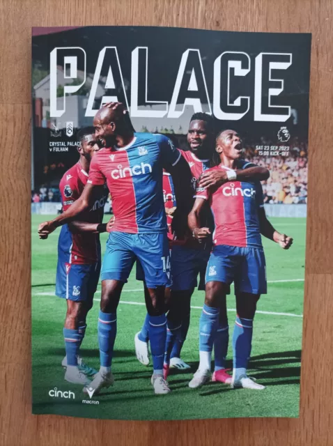 2023/24 - CRYSTAL PALACE v FULHAM - Premier League Programme - 23.9.23.