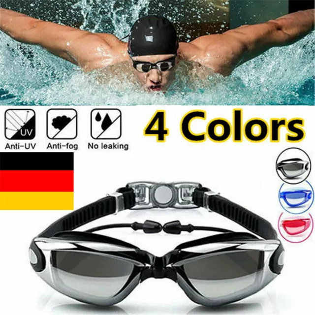 DE Schwimmbrille Nasenklammer Ohrstöpsel Profi Taucherbrille Schwimmbrille Sport