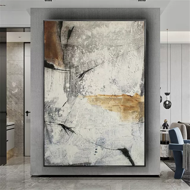 ds Handmade Painting Abstract Wall Art Oil Painting Grey Abstract Picture Modern