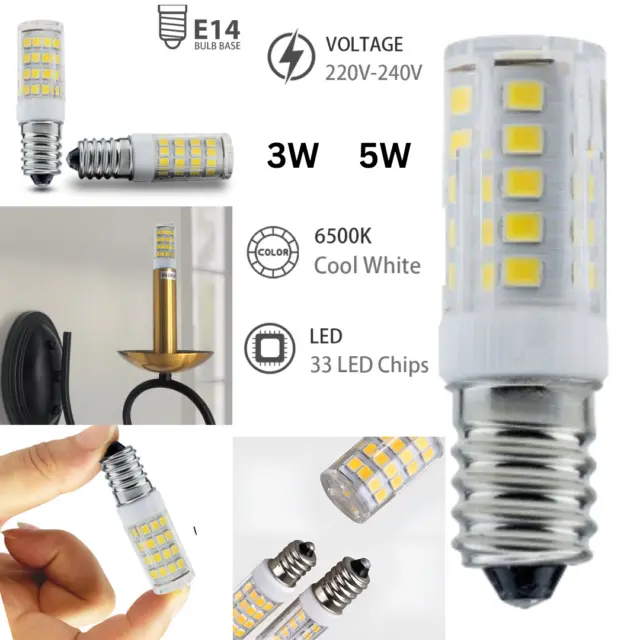 LED 3W 5W E14 Kaltes Weiß SMD 2835  Leuchtmittel Glühbirne Lampe Mini Maislicht
