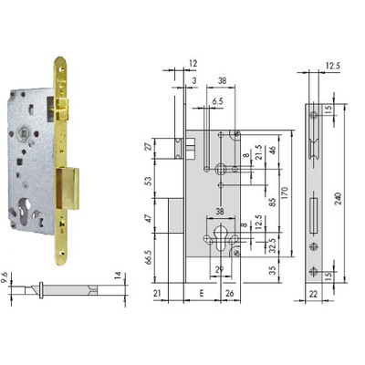 B.TONDO X LEGNO S/CILINDRO CISA CISA SERRATURA 5C631-40 INF 