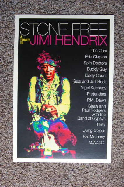 Stone Free Concert Tribute Poster to Jimi Hendrix 1993 The Cure Eric Clapton---