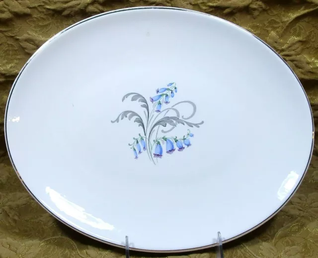 1 Edwin Knowles china  BLUEBELL flower oval serving platter 12.5" by 10"