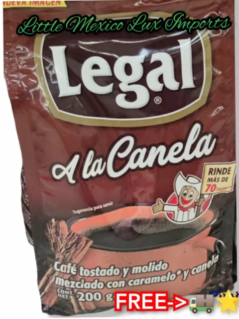 Legal cafe de la olla con canela, ground mexican coffee with cinnamon  flavor11oz