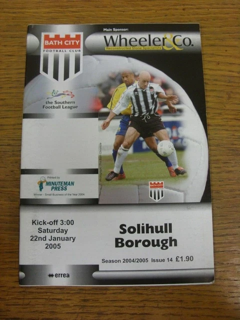 22/01/2005 BATH CITY v Solihull Borough . Thanks for viewing this item ...