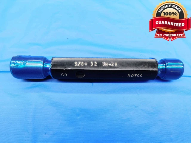 5/8 32 Un 2B Preplate Thread Plug Gage .625 Go No Go P.d.'s = .6060 & .6100