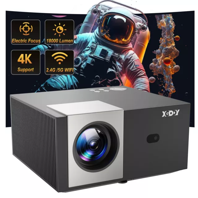 XGODY 5G WiFi LED Beamer Bluetooth Android TV 4K Projector Home Theater USB HDMI
