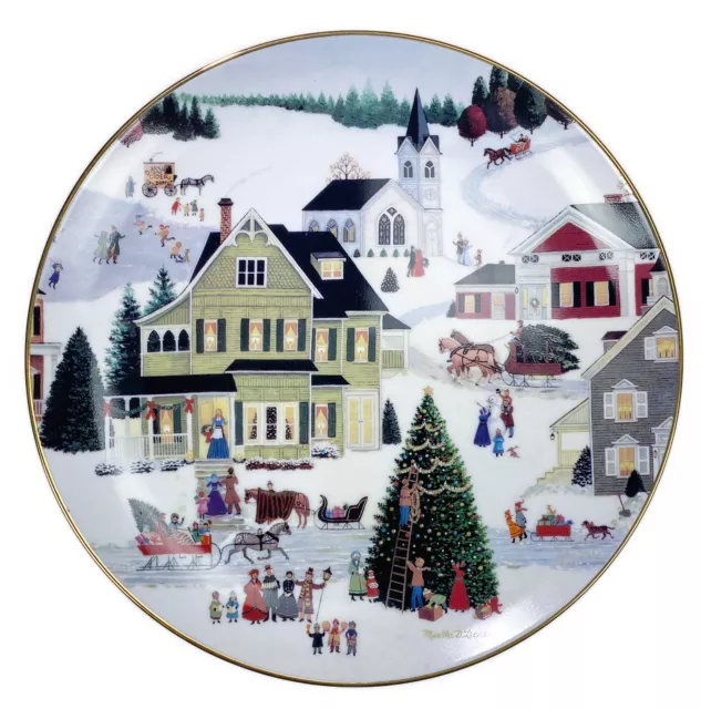 Christmas Main Street Martha Leone Yesteryears Americana Folk Art Plate Danbury