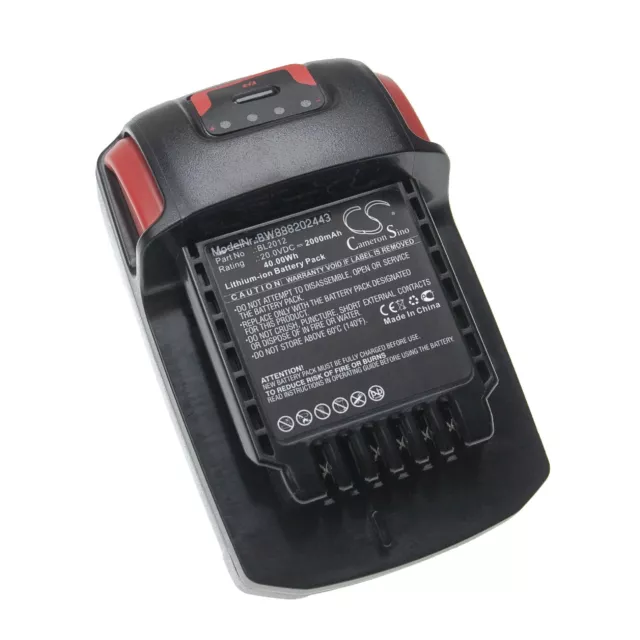 Akku für Ingersoll Rand IRTW7150 IRTR3150-K2 IRR3150-K2 IRC-W7150-K2 2000mAh 20V