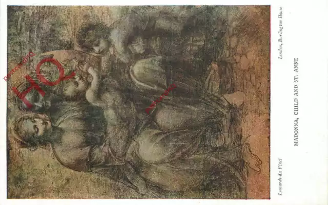 Postcard; Leonardo Da Vinci, Madonna, Child and St. Anne [Medici Society]