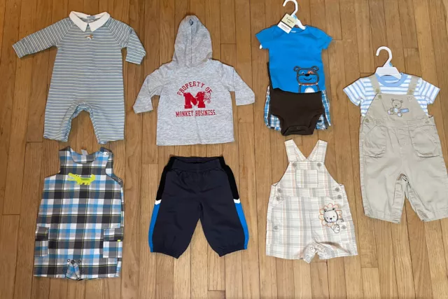 10 Piece Mixed Lot Of Infant Boys Clothes Size 6 Months