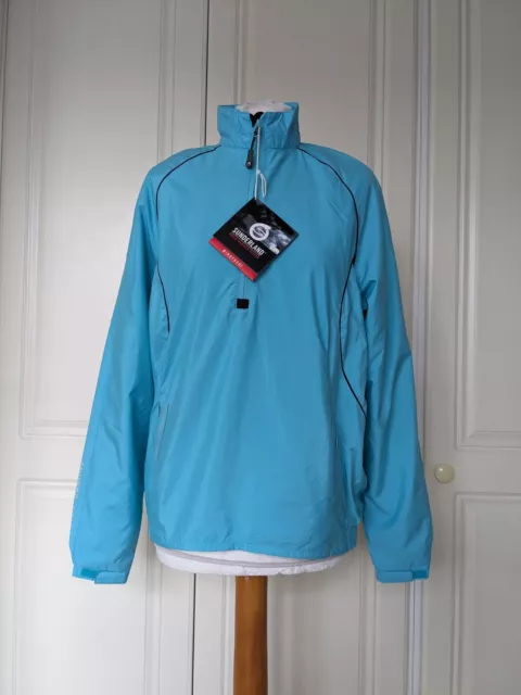 Sunderland Mistral Ladies Long Sleeve Golf Windshirt Aqua/Black 1/4 Zip Size S
