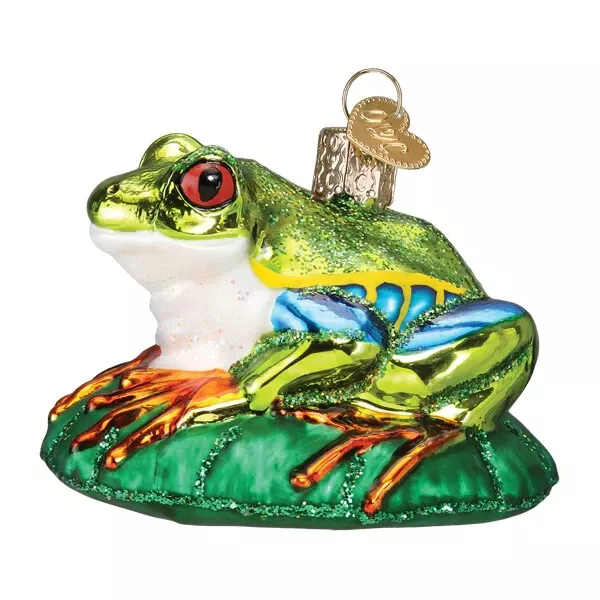 Old World Christmas Red-Eyed Tree Frog Glass Christmas Ornament 12632 2