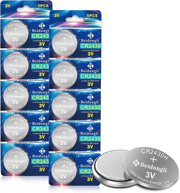 Lot De 5 Piles Bouton Au Lithium CR2430 3 V 270 MAh Pour Appareils Photo Et Horloges DL2430 KL2430 KECR2430 LM2430 ECR243