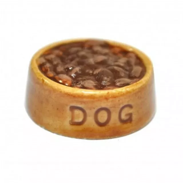 Puppenhaus Keramik Hund Essen IN Geschirr Schale Miniatur Haustier Zubehör 1:12