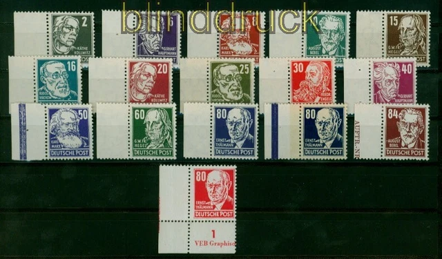 DDR Mi #  327/41 postfrisch Köpfe II Persönlichkeiten Fotoattest Ruscher (53870)