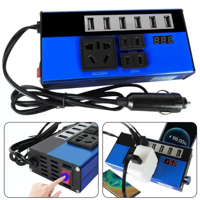 Convertisseur de voiture fiable onduleur 1500W DC12V24V à DC110V220V 6USB port