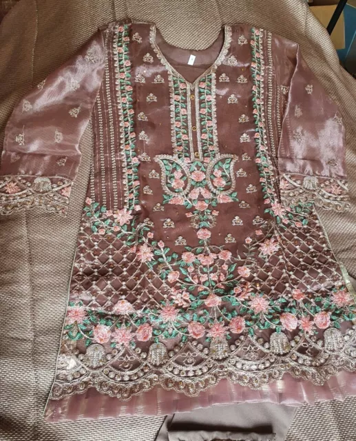 Pakistani Indian Girls Eid Wedding Party Dress Kameez Suit size 30~ 7-8yr Defect
