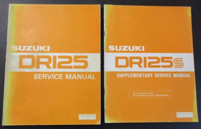 Suzuki Dr125 '82 Genuine Official Factory Workshop Manual & Supplement Pre-Owned
