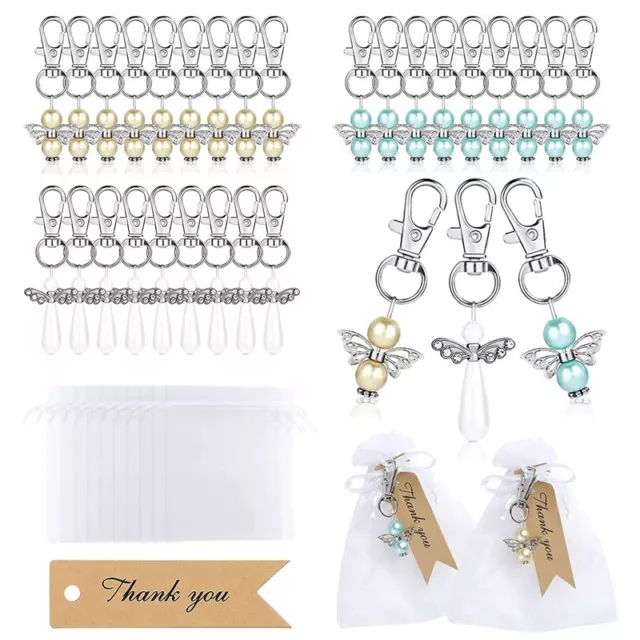 Set of 30 Angel Keychain with Organza Gift Bags and Thank You Favor Tags6437