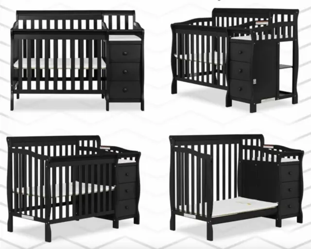 Cunas Para Bebes Convertible Cama Para Infantil Marco Cambiador Baby Crib Black